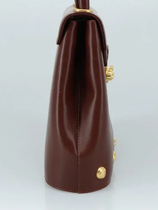 Salvatore Ferragamo Hand Bag Leather Brown Gold Auth mr885 - Picture 5 of 16